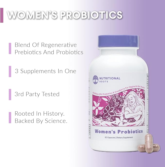 Women's Probiotics for Vaginal Health and Gut Health, Organic Prebiotics, Probiotics, Cranberry Extract, Third Party Tested, Doctor's Choice, 60 Servings