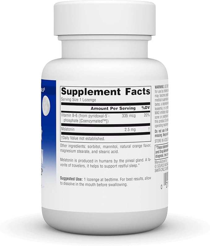 Source Naturals Melatonin 2.5 mg - 60 Orange Flavored Lozenges