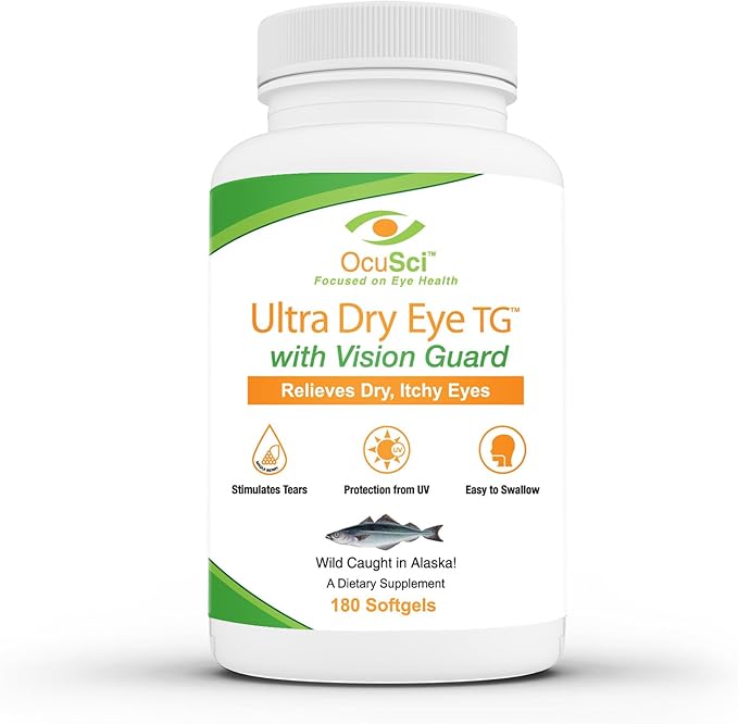 Formulated for Dry Eyes Mini-softgels of Ultra pure Omega-3, Black Currant Oil, Maqui Berry, Lutein, Zeaxanthin, Vitamins B12 and D3 (2 Month (180 mini softgels)
