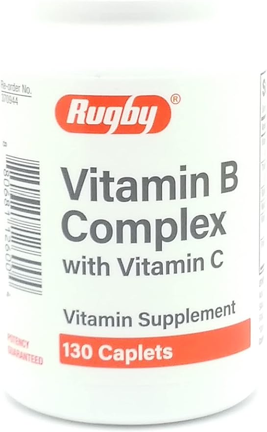 Rugby Vitamin B Complex with Vitamin C Vitamin Supplement 130 Caplets