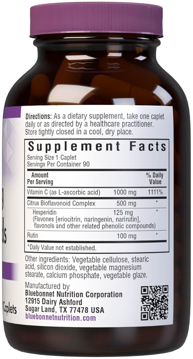BlueBonnet Vitamin C 1000 mg Plus Bioflavonoids Caplets, 90 Count