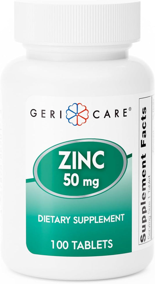 GeriCare Gericare Zinc Sulfate 50mg Dietary Supplement, 100 Count