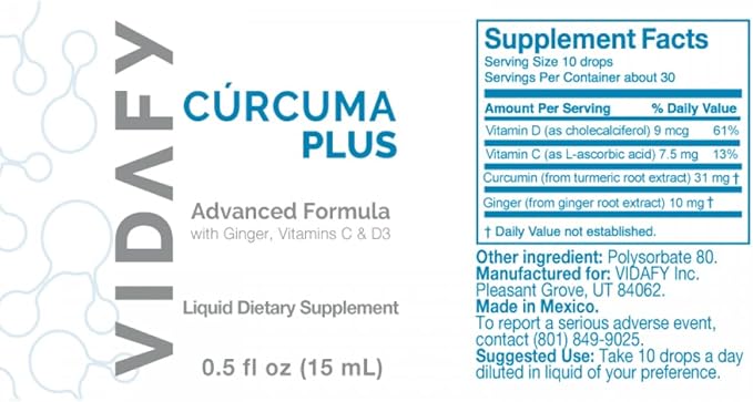 Turmeric Curcumin Plus with BioMS - Pack of 3 Liquid Drops Curcumin Supplements