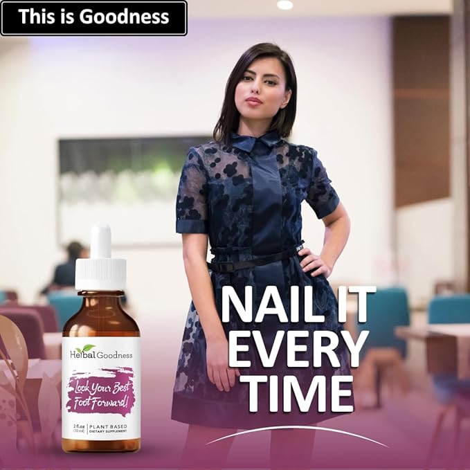 Herbal Goodness Look Your Best Foot Forward - 2oz Bottle - Plant-Based Beauty Liquid Extract for Skin, Hair & Nails. Substitute Liquid Collagen for Women & Biotin, Horsetail Supplements