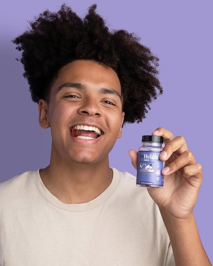 TruHeight Sleep Gummies - Kids & Teen Natural Sleep Aid for Maximum Growth - Pediatric Recommended - Kids Melatonin Gummy - Melatonin, Ashwagandha, L Theanine, Lemon Balm, Ages 4+, Mixed Berry Flavor