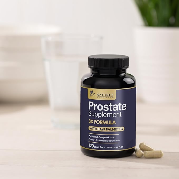 Prostate Health Supplements for Men - Support Complex Formula with Saw Palmetto, Beta Sitosterol, Stinging Nettle, Pygeum, Pumpkin Seed, Zinc - Supports Prostate & Urinary Health - 120 Capsules