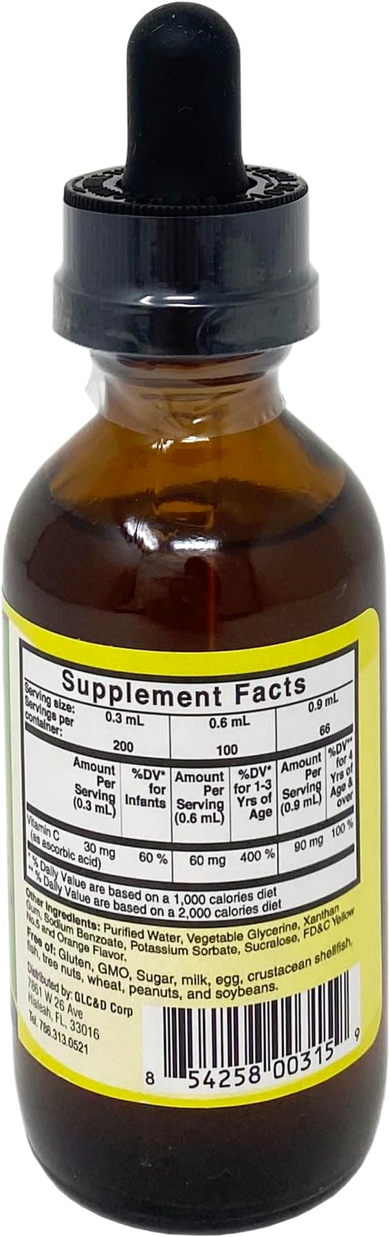 ARYMAR Vitamin C Drops for Children, Immune Support, Antioxidant, Orange Flavor (2 Fl Oz/Pack of 2)