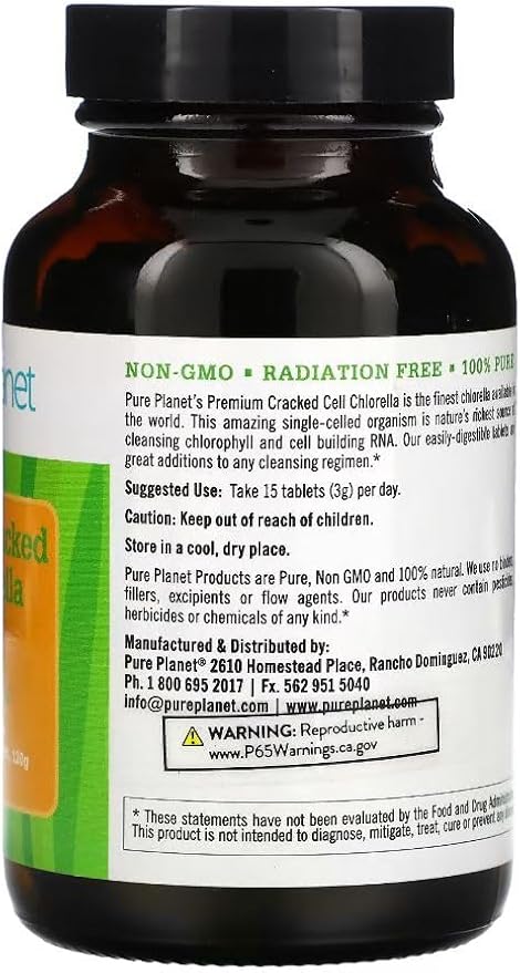 PURE PLANET Cracked Cell Chlorella Organic 240tb/250mg