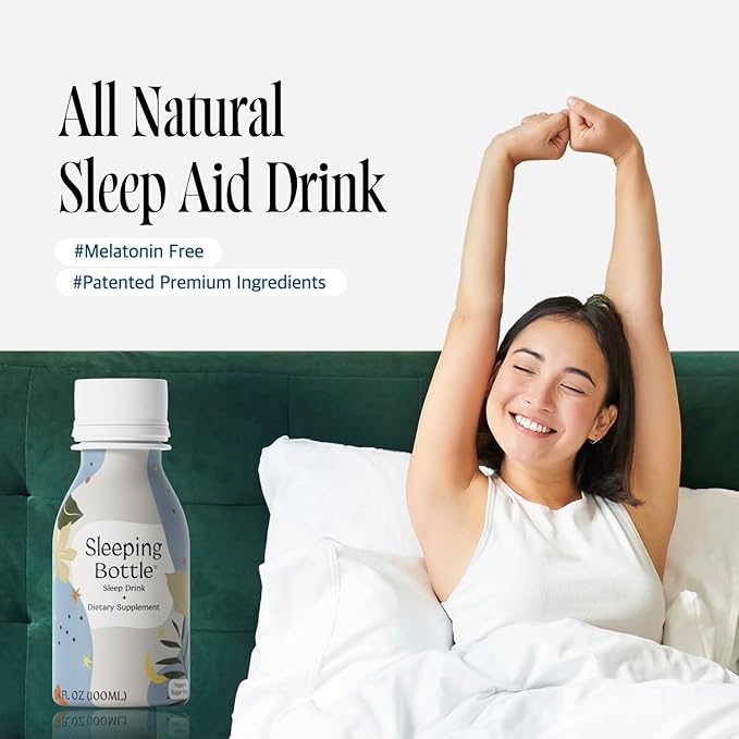 Sleep Aid Drink, Melatonin Free, Vegan, No-Sugar, Cherry Flavor (3.4 Fl Oz, Pack of 6)