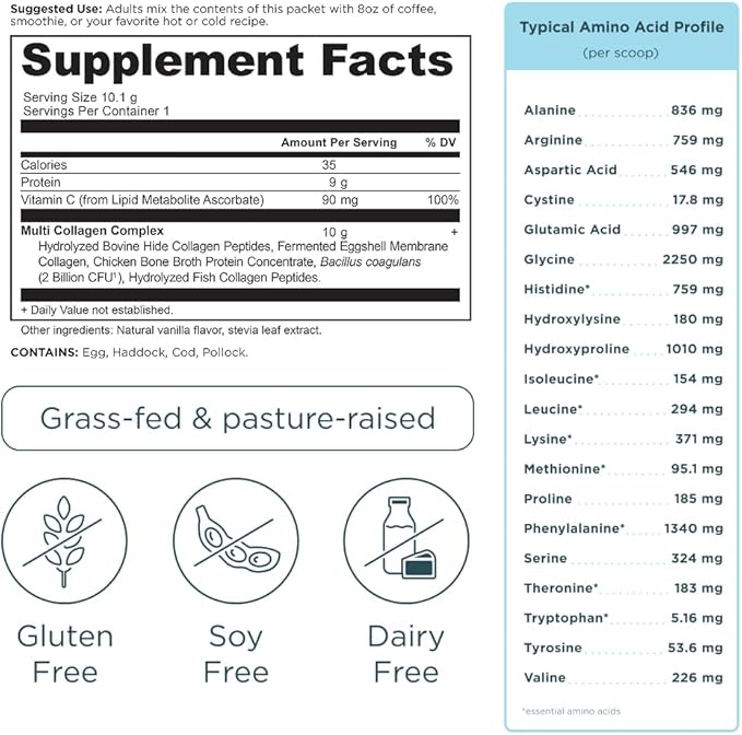 Ancient Nutrition Collagen Peptides Powder, Multi Collagen Protein, Women & Men, Vitamin C, Probiotics, Hydrolyzed Collagen, Supports Skin, Joints, Gut Health, Unflavored, 40 Stick Packs