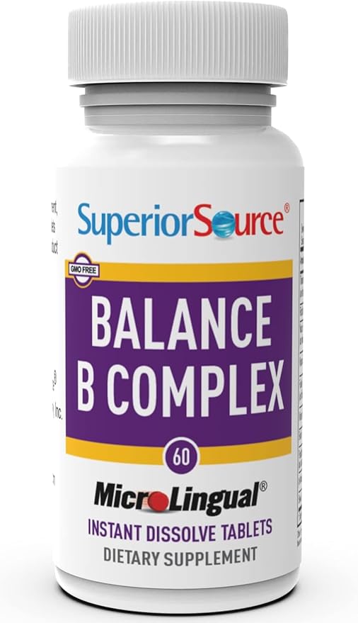 Superior Source Balance B Complex - Energy Support Supplement with Folic Acid & B Vitamins - Supports Heart & Muscle Health - B Vitamin Supplement Aids Immune Health - 60 Instant Dissolve Tablets
