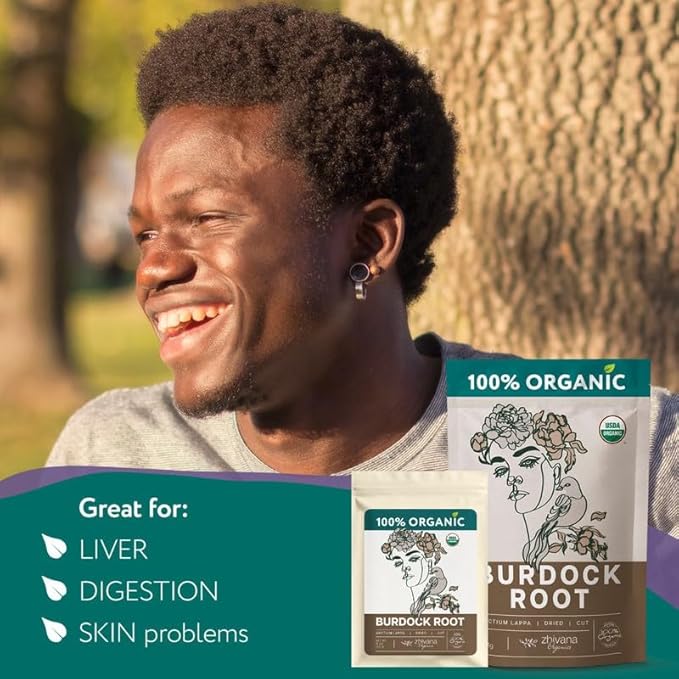 Burdock Root Organic (4oz.) – Burdock Tea - Raiz de Bardana - Removes Toxins, Allergens - Supports Digestive System, Liver Detox, Skin