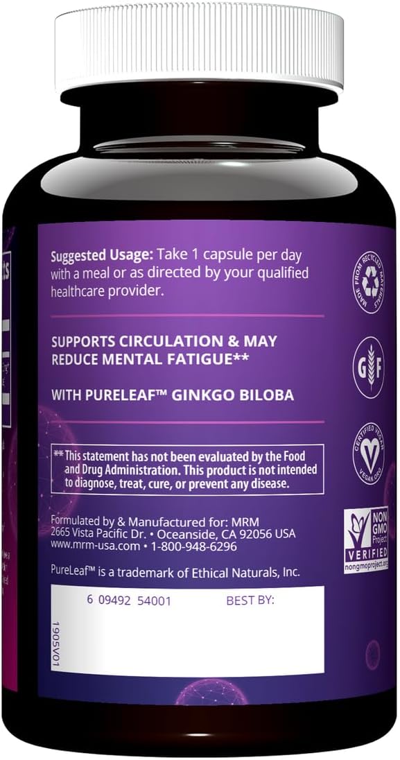MRM Ginkgo B, 60mg, 60 Vegetarian Capsules