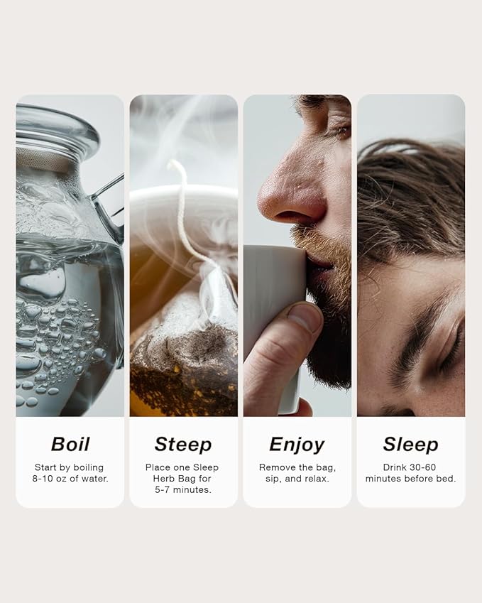 Great Sleep Herb | for Restful Sleep & Relaxation | Chamomile Tea with GABA, Magnesium & 5-HTP | Premium Herbal Sleep Support | USA Made - 15 Tea Bags (15 Day Supply)
