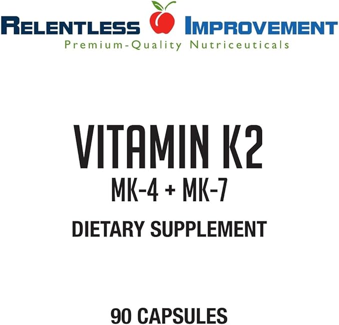 Vitamin K2 MK4 Plus MK7 Vegan Naturally-Derived Vege-Caps 90 Count