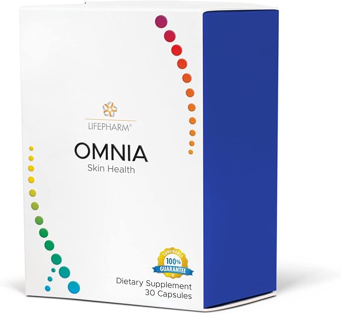 Omnia - Skin, Hair, and Nails Supplement - Triple Acting Complex for Healthy and Glowing Skin - Features a Natural Blend of Vitamins, Minerals, Collagen and Other Superfoods - 30 Capsules