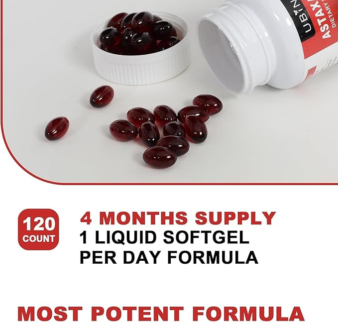 Premium Astaxanthin 12mg Softgels- 120 Servings, Supports Immune, Skin, Eye & Joint Health-Non-GMO, Gluten-Free, Microalgae Extract Supplement