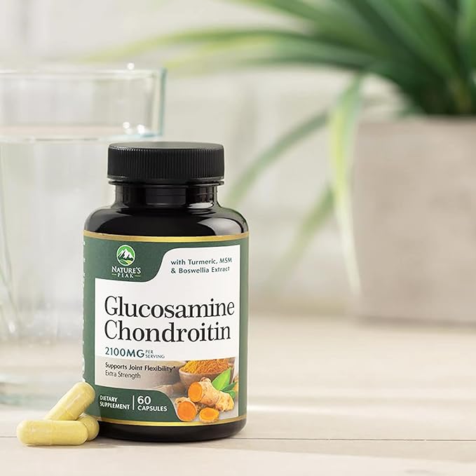 Glucosamine Chondroitin MSM Complex – Joint Supplement with Turmeric, Boswellia & Quercetin – Advanced Formula for Knee, Back, Hand & Hip Discomfort – Mobility & Flexibility Support – 60 Capsules