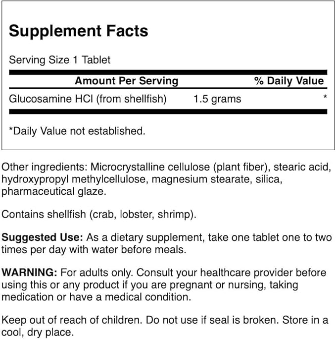 Swanson Glucosamine Hcl 1500 Milligrams 100 Tabs