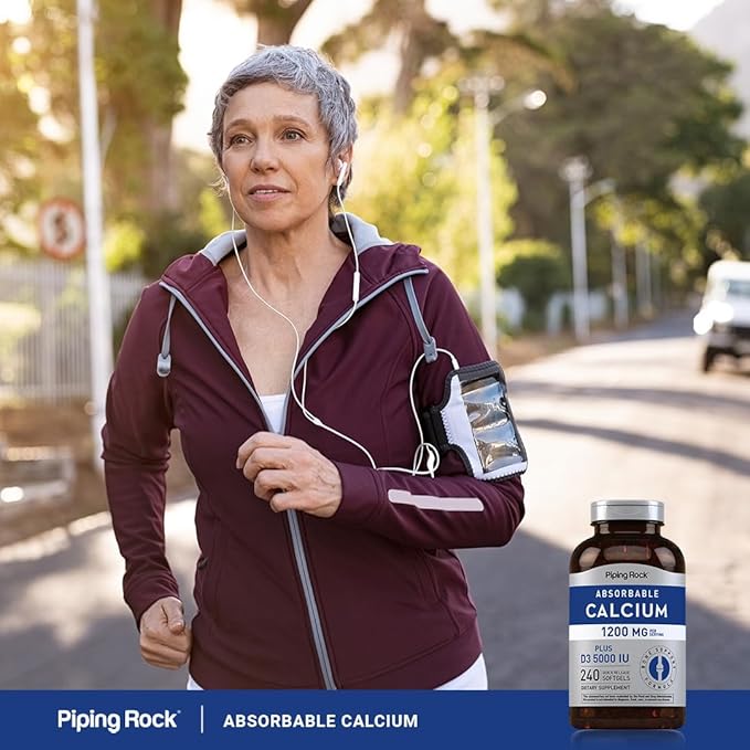 Piping Rock Calcium 1200 mg with Vitamin D3 | 240 Softgels | Absorbable Calcium Carbonate Pills | Non-GMO, Gluten Free Supplement