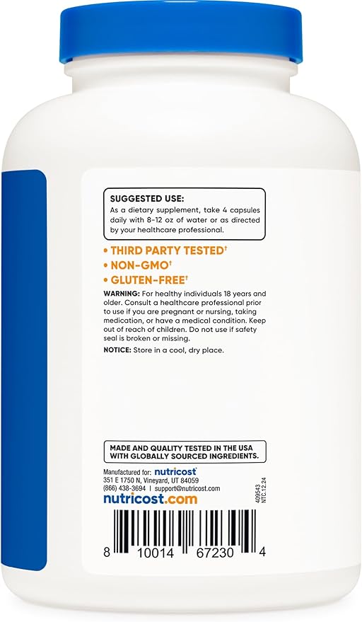 Nutricost Grass Fed Desiccated Beef Liver Capsules 3000mg Per Serv (750mg Per Cap), 240 Cap for 60 Servings - No Hormones, GMO and Gluten Free, Pasture-Raised, Free Range Beef