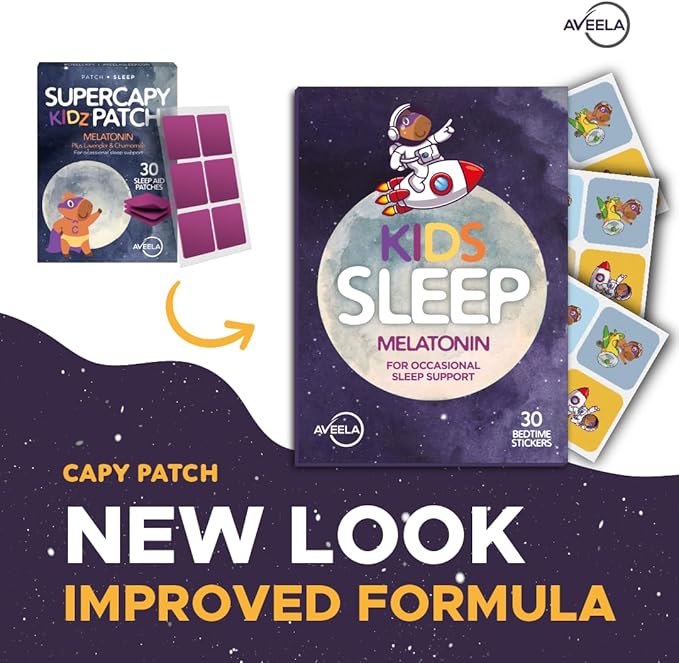 Sleep Patches for Kids with Melatonin | Natural Sleeping Aid | Calm and Relax Patch to Sleep Better | Toxin-Free Sleeping Device to Support Quality Sleep and Reduce Fatigue | Baby Sleep Aid