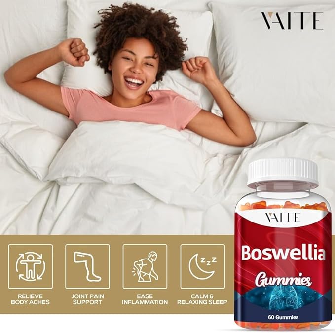 Boswellia Serrata Extract Gummies 1200mg – Joint Support Supplement with Indian Frankincense, Boswellic Acid, and Botanical Resin Extract, Vegetarian for Women and Men, Non-GMO, Gluten-Free