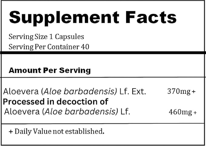 BASIC AYURVEDA Aloe Vera Caplets | Support Gut Health - Digestive Health & Immune Health | Natural Herbal Supplement | Helps Maintain Balanced Stomach Acidity, Aloin Free | 460mg / Cap (40 Count)