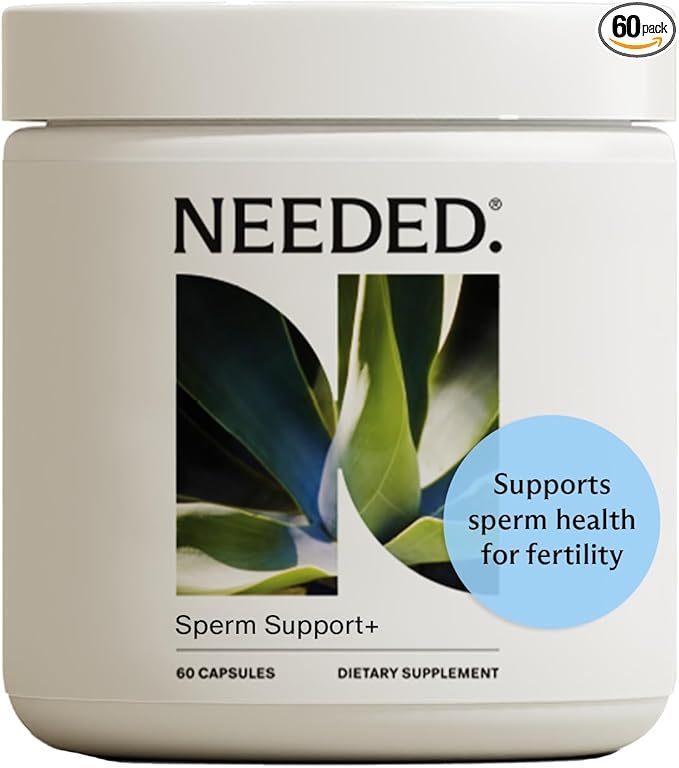 Needed. Sperm Support - Fertility Supplements for Men - Clinically Studied Botanical Ingredients for A Whole Body Approach to Male Fertility - Prenatal Vitamins - 60 Capsules, 30 Day Supply