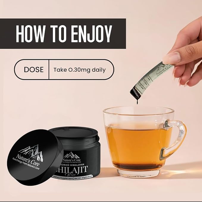 Nature's Core Sundried Himalayan Shilajit, Pure Himalayan Organic Shilajit for Men and Women, Contain 85+ Trace Minerals & Fulvic Acid, Natural 100% Purest Shilajit Resin, 20 Grams