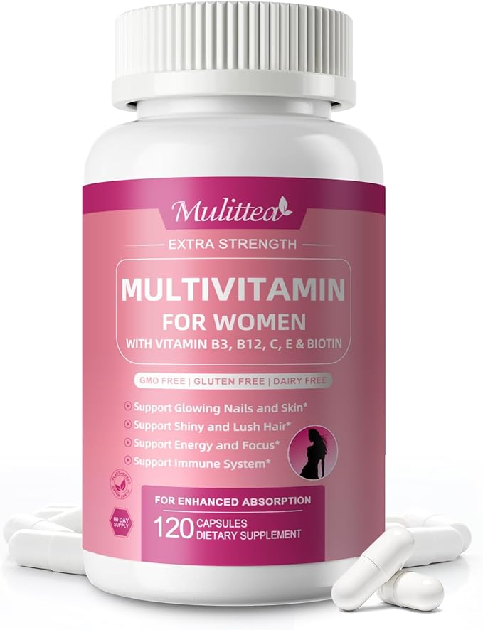 Multivitamin for Women-Hair, Skin and Nails Vitamins for Women-Methylated Multivitamin-Vitamins A,C,D,E, Biotin, Folic Acid-Bloom Energy and Help Focus-with 30+ Nutrients-120 Count