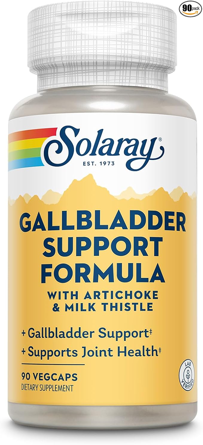 SOLARAY Gallbladder Support Formula | Healthy Gallbladder & Liver Support | 30 Servings | 90 VegCaps