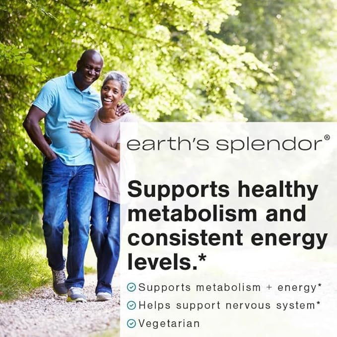 Earth's Splendor Energy Supplements, with Vitamin B12, Dietary Supplements, No Artificial Color or Flavor, Gluten Free, Energy Metabolism Support (1000mcg, 200 Tablets)