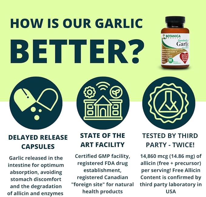 12400 mcg Allicin - TESTED by 3rd party - Odorless - Organic Ingredients - Delayed Release - 30 to 60 days supply
