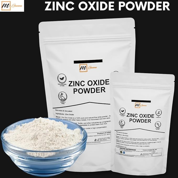 100% Natural Zinc Oxide Powder | Micronized Non-Nano Uncoated Particles 0.5 LBS / 227 GMS