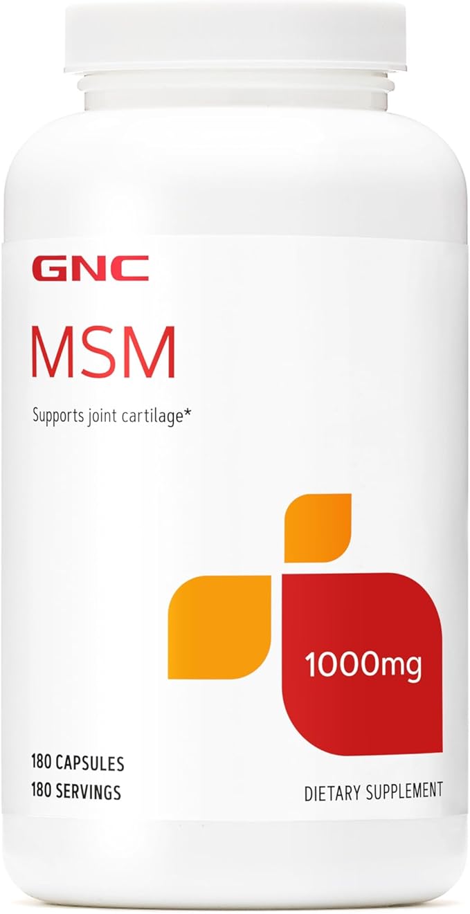 GNC MSM 1000mg Supplement, Supports Healthy Joint Cartilage, 180 Servings