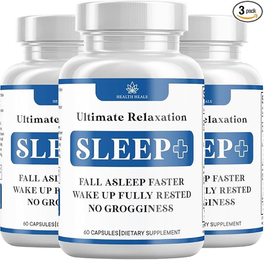 Relaxation Sleep Aid, Natural Non-Habit Forming, Sleep Supplement Developed to Support for Longer & Better Sleep, Chamomile, Magnesium, Melatonin, Ashwagandha, GABA, Drug-Free (180 Count)