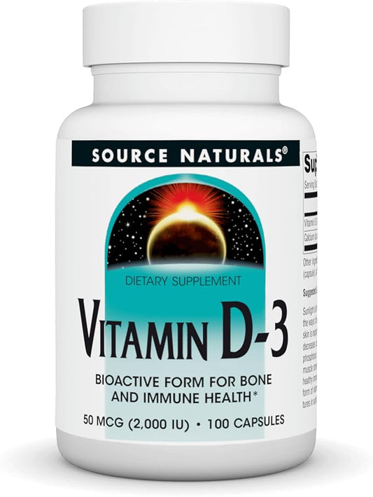 Source Naturals Vitamin D-3 2000 iu Supports Bone & Immune Health* - 100 Capsules