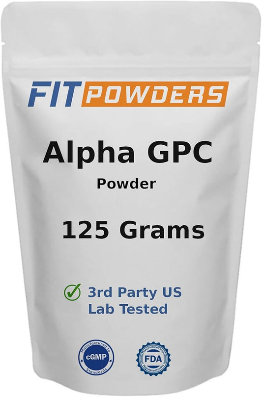 Alpha-GPC Powder 125 Grams, Non-GMO Alpha GPC Supplement Choline Powder, Vegan, Third Party Tested, Pre-Workout, Memory and Focus, with Scoop