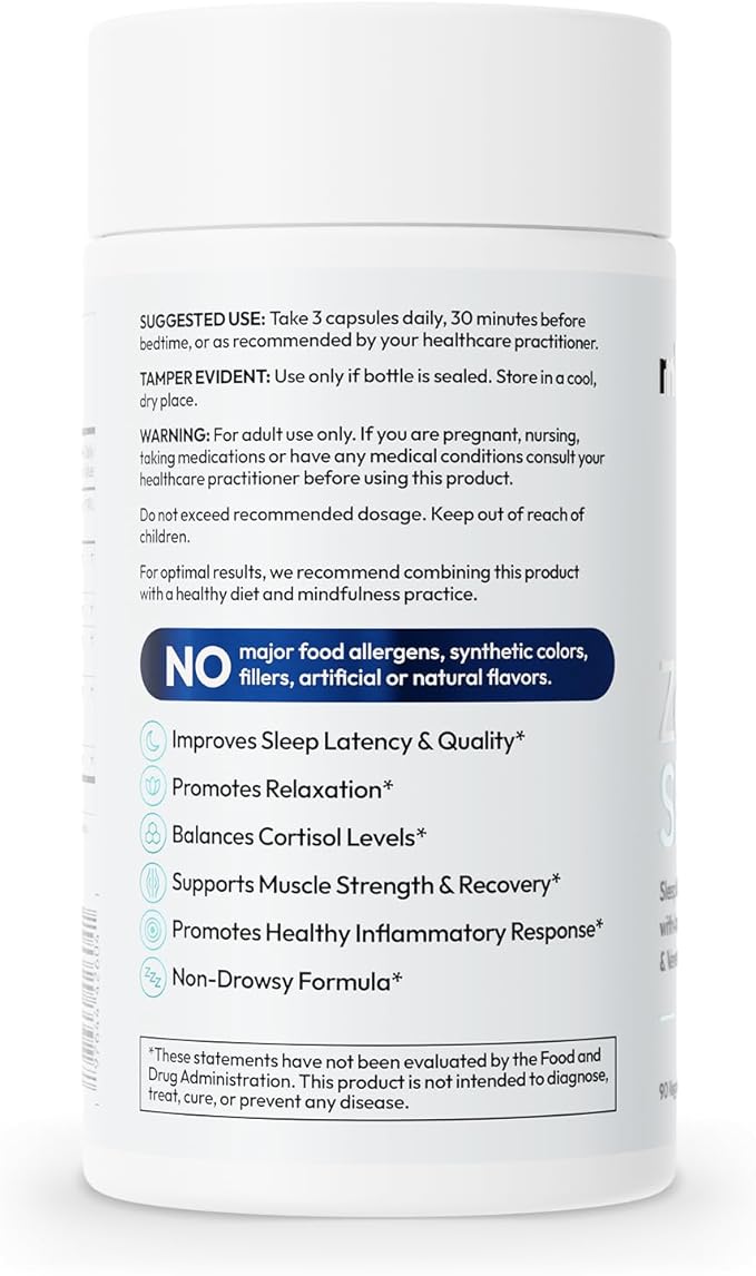 Zenful Sleep Supplement | Natural Deep Sleep Aid with KSM-66® Ashwagandha, Venetron® & AprèsFlex® | Supports Relaxation, Cortisol Balance & Stress Reduction | 30 Servings (90 Capsules)