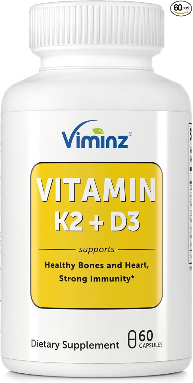Vitamin D3/K2-5,000 IU (125 mcg) - 60 Capsules - Supports Healthy Bones & Heart, Strong Immunity