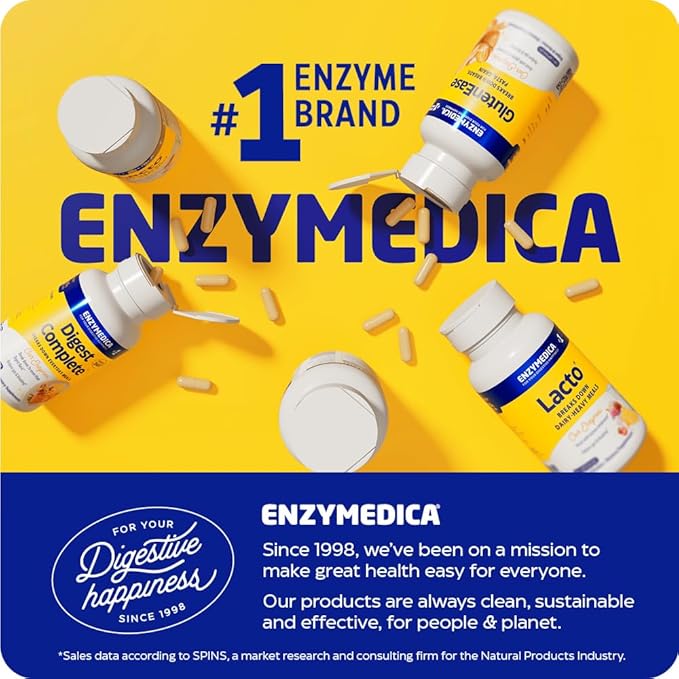Enzymedica Digest Gold + ATPro, Maximum Strength Enzyme Formula, Prevents Bloating and Gas, 14 Key Enzymes Including Amylase, Protease, Lipase and Lactase, 21 Capsules (FFP)
