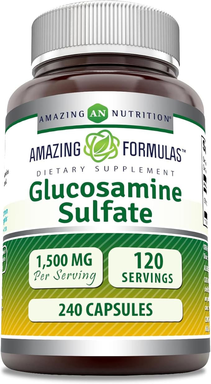 Amazing Formulas Glucosamine Sulfate 1500 mg | Capsules Supplement | Non-GMO | Gluten Free | Made in USA (240 Count)
