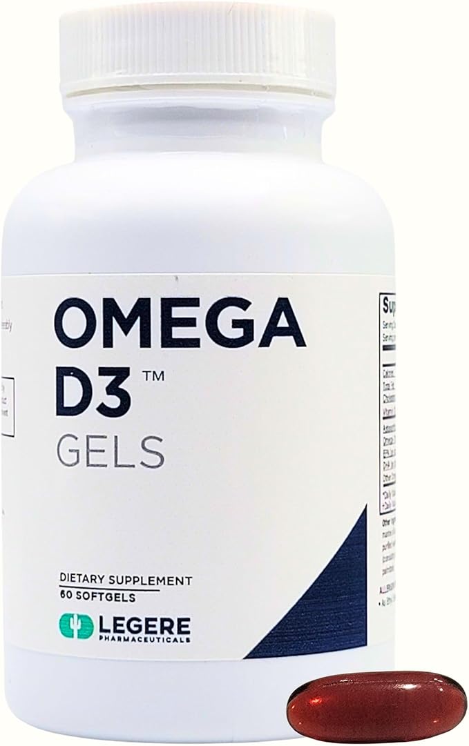 Legere Pharmaceuticals Proform Omega-3 Fish Oil, D3 Gels with Astaxanthin with Calamarine.