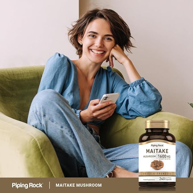 Piping Rock Maitake Mushroom Extract | 1600mg | 240 Capsules | Herbal Supplement | Grifola Frondosa | Non-GMO, Gluten Free