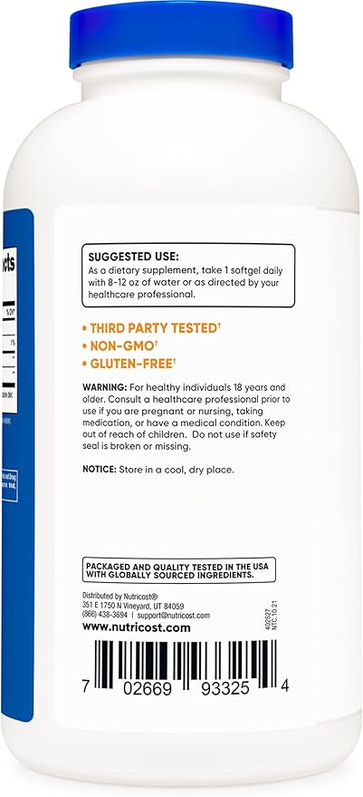 Nutricost CLA (Conjugated Linoleic Acid) 2,400mg, 240 Softgels - Gluten Free, Non-GMO, 800mg Per Softgel (2 Bottles)