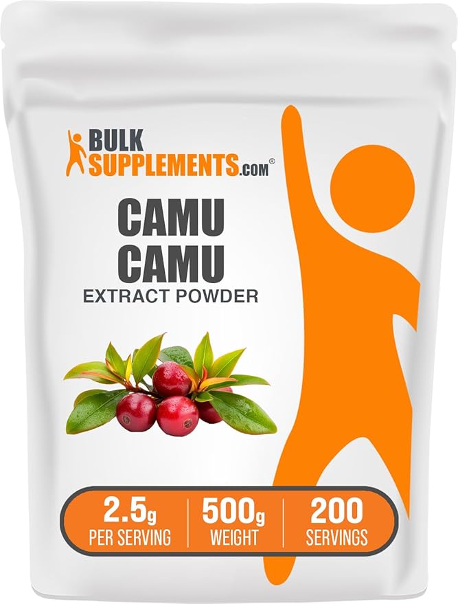 BulkSupplements.com Camu Camu Extract Powder - Superfood Supplement, Camu Camu Supplement - Vegan & Gluten Free, 2.5g per Serving, 500g (1.1 lbs) (Pack of 1)