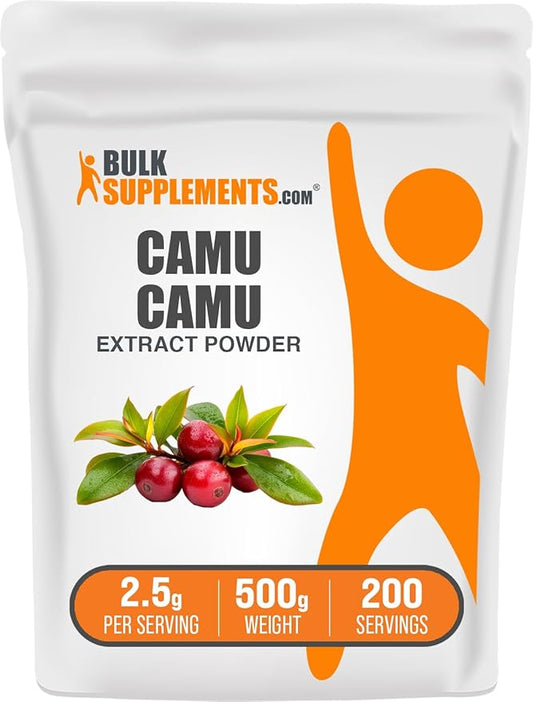 BulkSupplements.com Camu Camu Extract Powder - Superfood Supplement, Camu Camu Supplement - Vegan & Gluten Free, 2.5g per Serving, 500g (1.1 lbs) (Pack of 1)