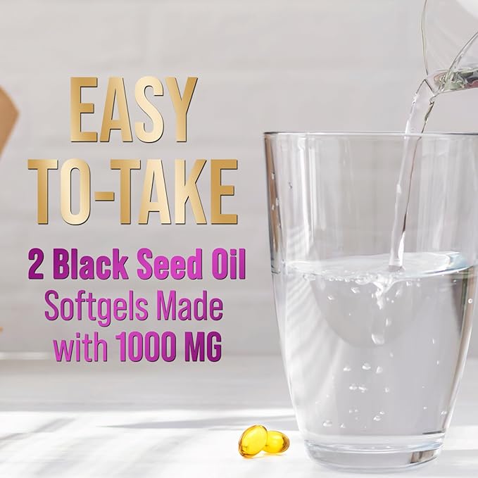 Black Seed Oil 1000mg - Premium Extra Strength Nigella Sativa Blackseed Oil - Black Cumin Seed Oil Skin, Digestive Health & Immune Support - Non-GMO Antioxidant, Gluten Free Supplement - 120 Softgels