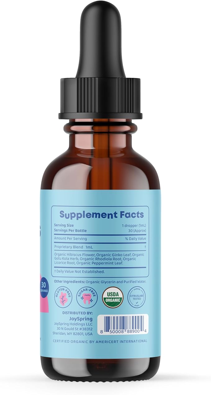 JoySpring Focus Support for Kids – Organic Blend of B9, B12, Zinc & Vitamin C – Brain Health & Attention Supplement for Kids